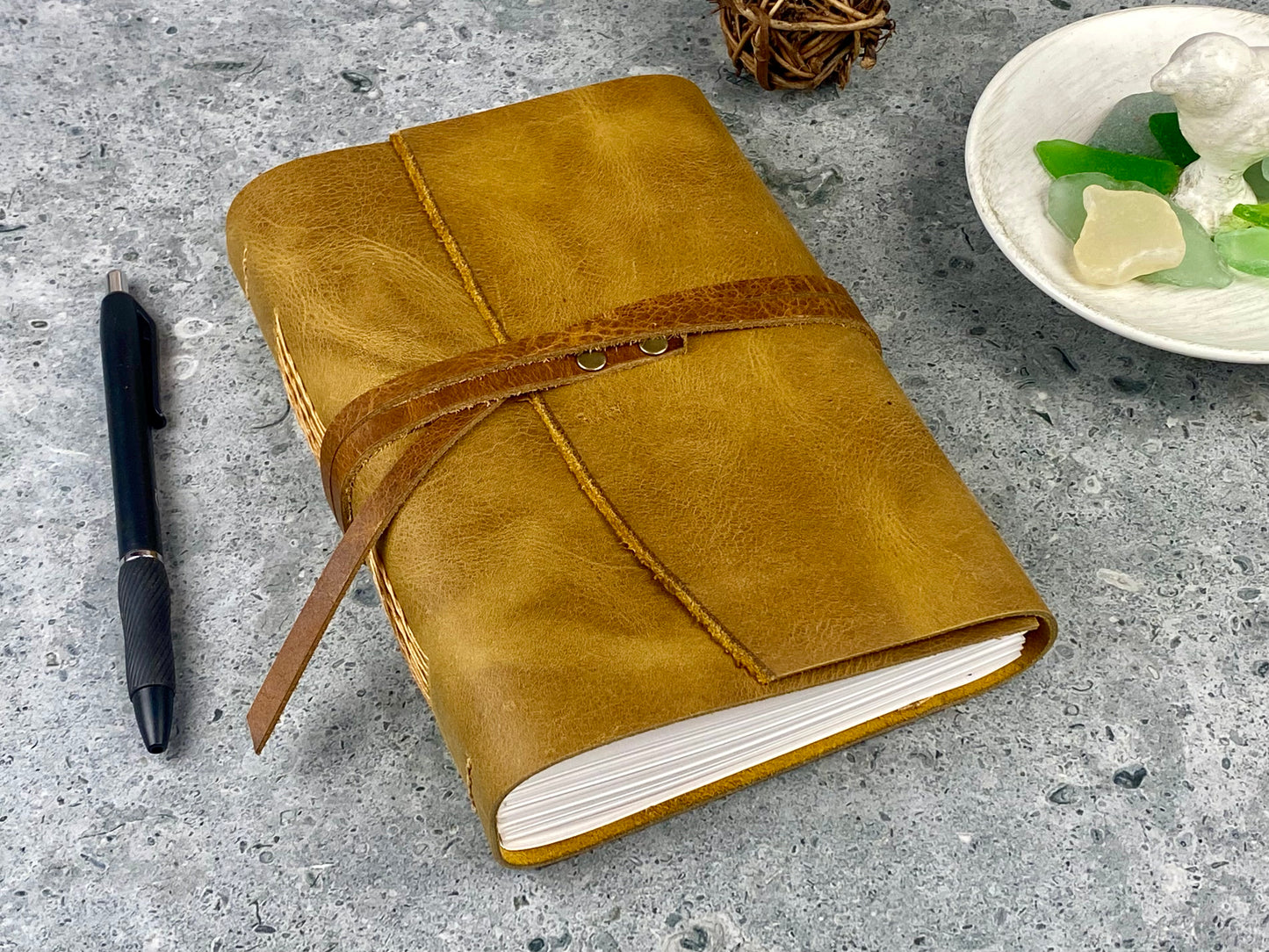7x5 Leather Journal - Tuscan Gold