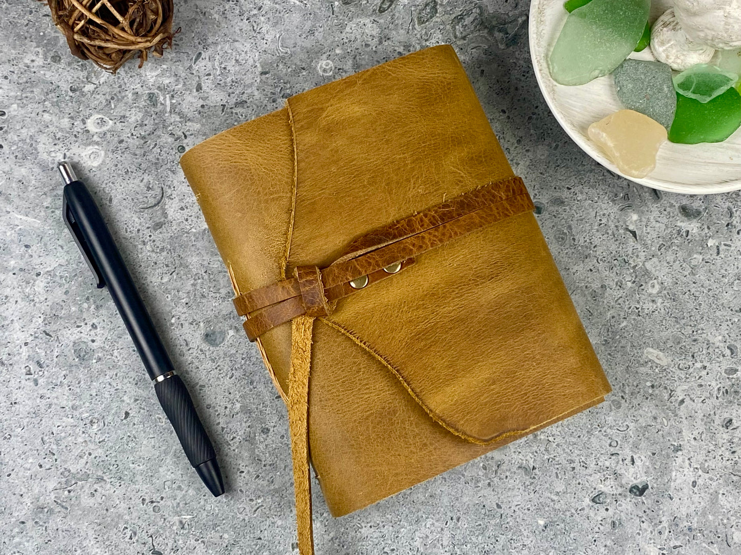 Small Leather Journal - Tuscan Gold