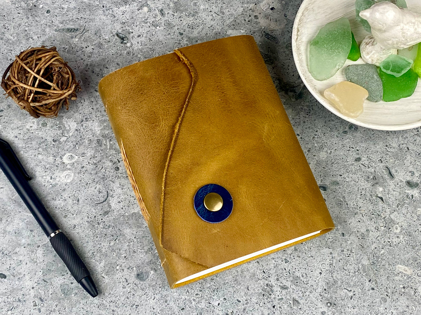 Small Leather Journal - Tuscan Gold