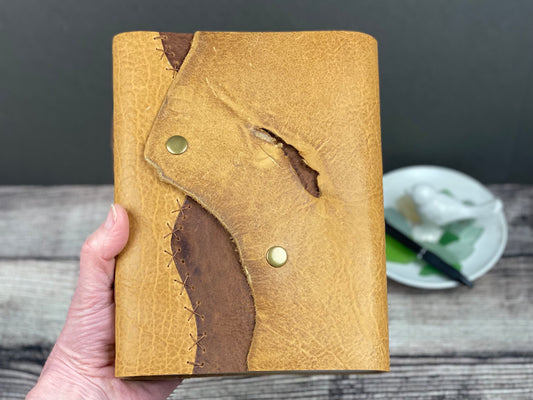 6x8 Leather Journal - Honey Bison Leather