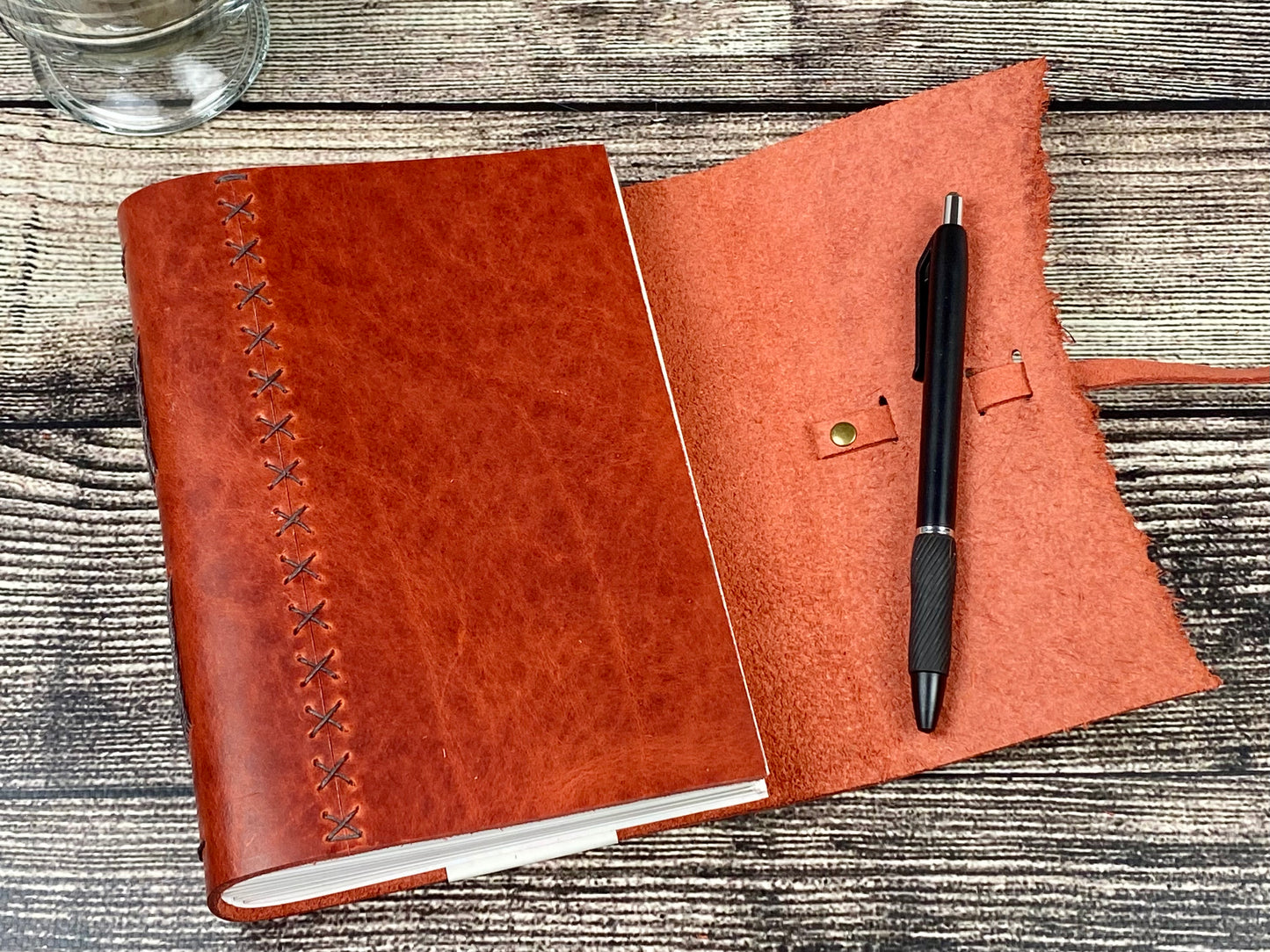 7x5 Leather Sketchbook/Journal - Red Bison