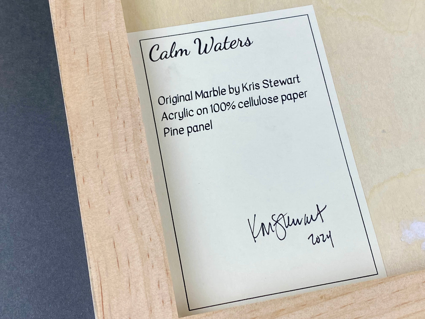 Original 8x8 Marbled Wall Art "Calm Waters"