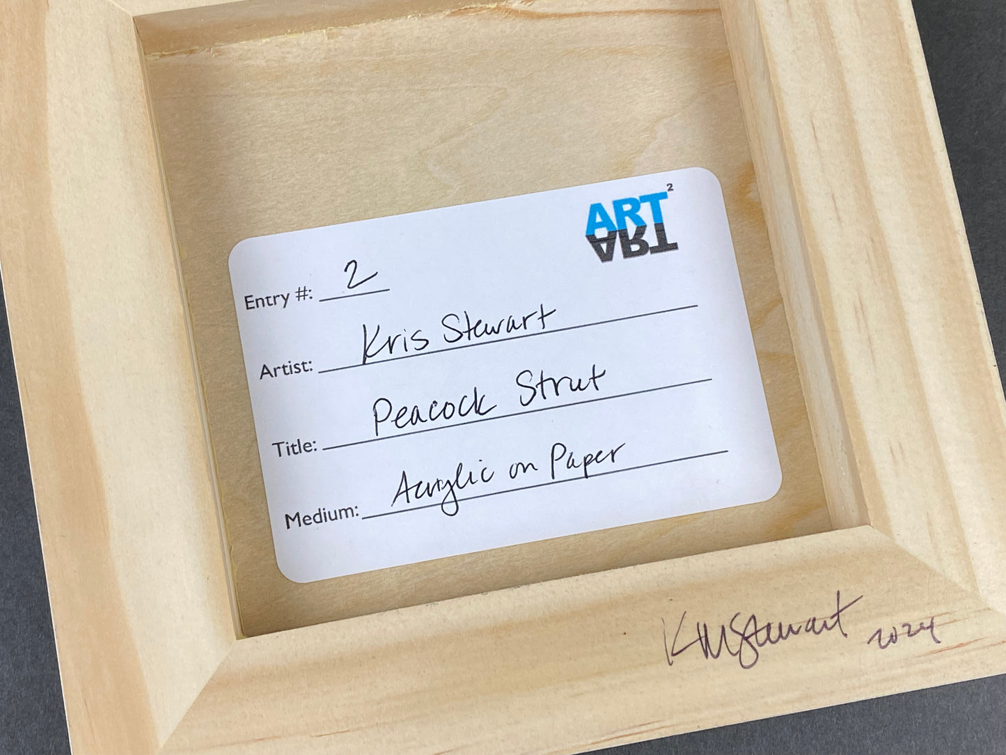 Original 6x6 Marbled Wall Art "Peacock Strut"