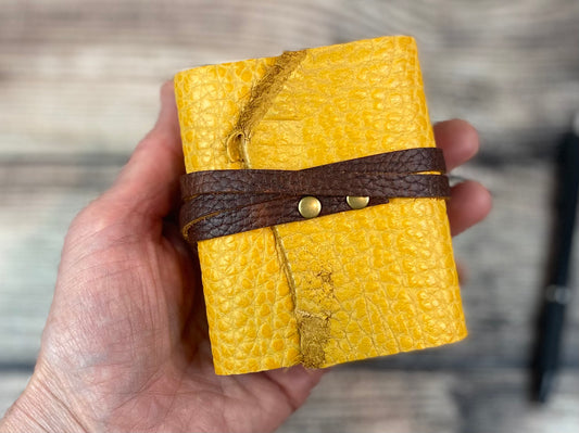 Mini Leather Journal - Golden Bison/Spice