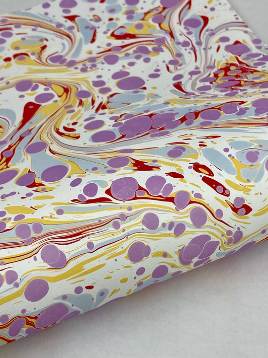 Half-Sheet Hand-Marbled Paper P537H