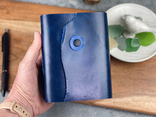 Small Leather Journal - Sapphire Blue