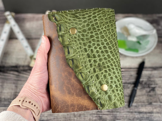 5x7 Leather Journal - Bison and Ostrich