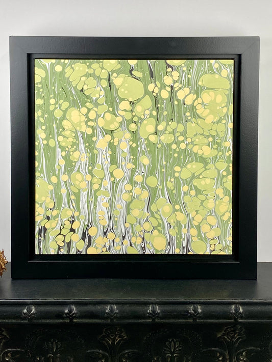 Original Framed Marbled Art, Wall Art