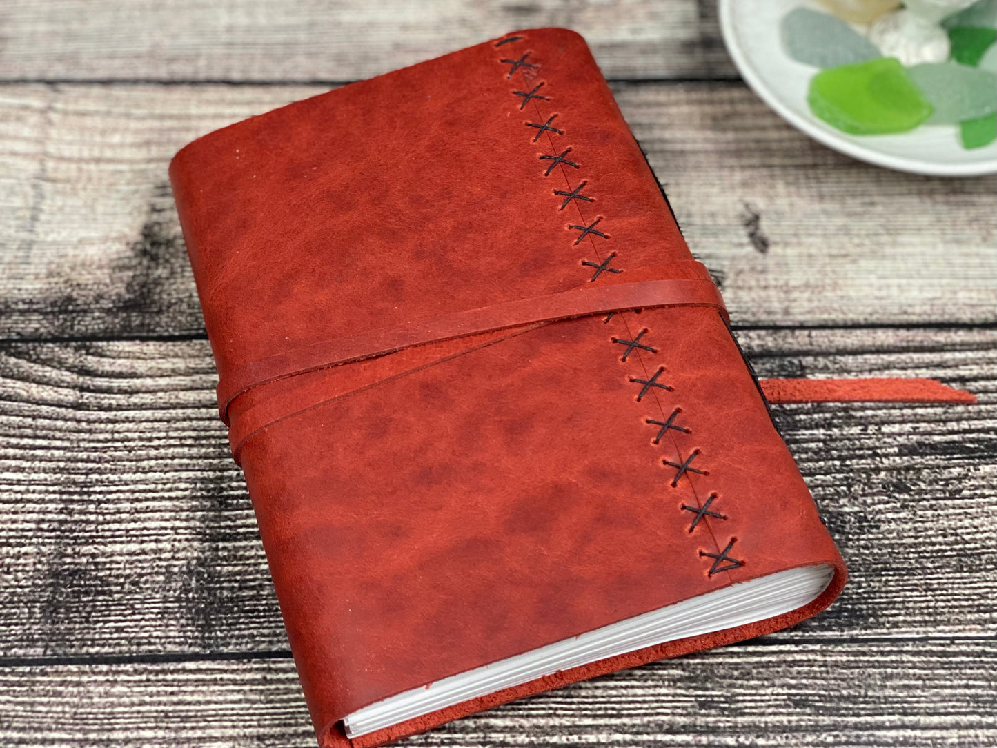 5x7 Leather Journal - Red Bison and Caiman