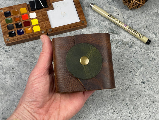 Mini Watercolor Journal - Walnut & Olive