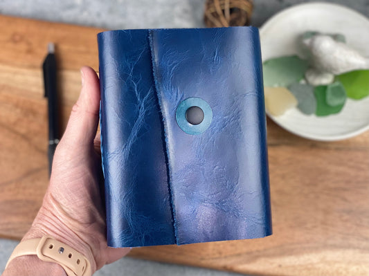 Small Leather Journal - Sapphire Blue