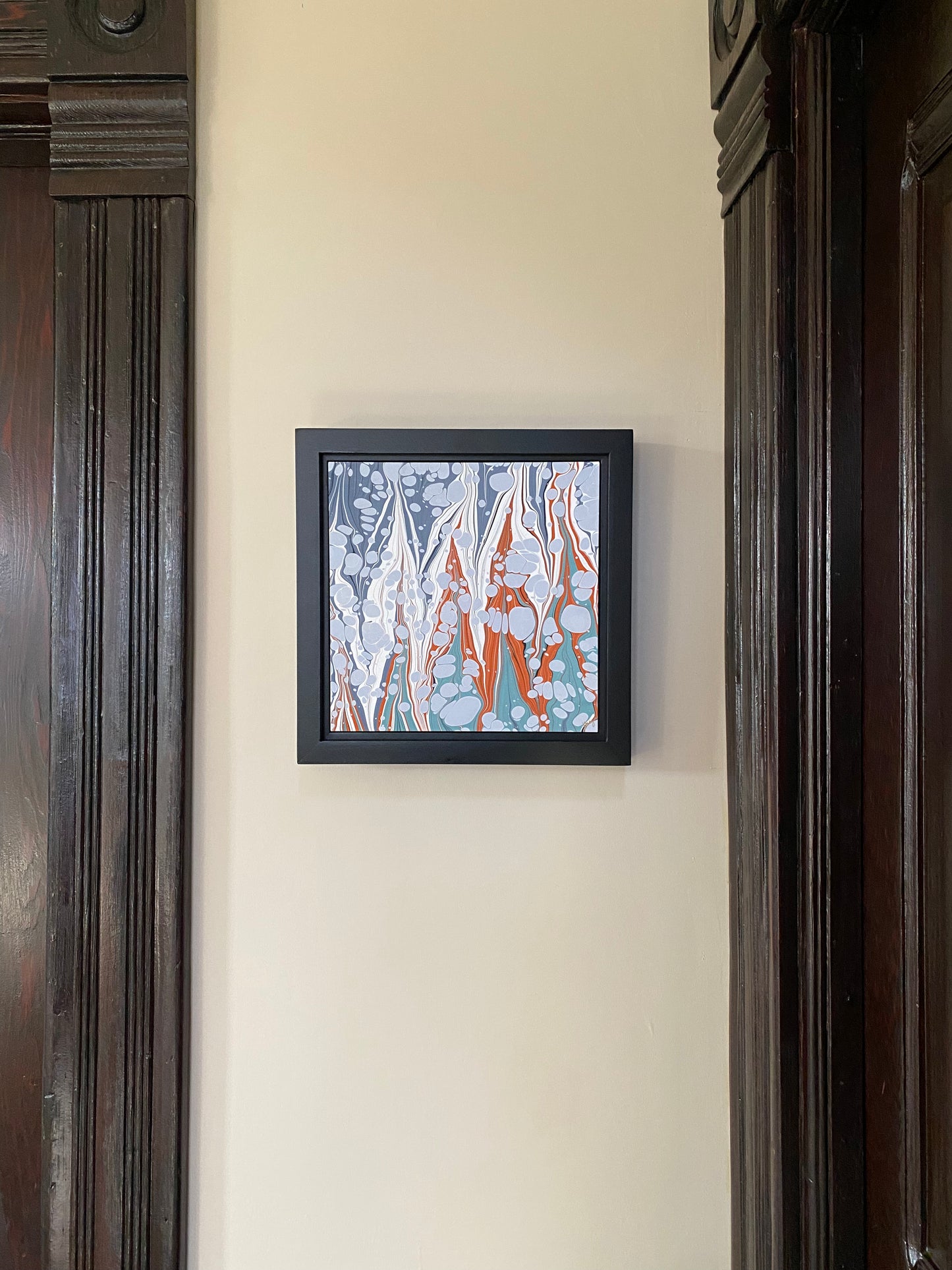Original Framed Marbled Art, Wall Art