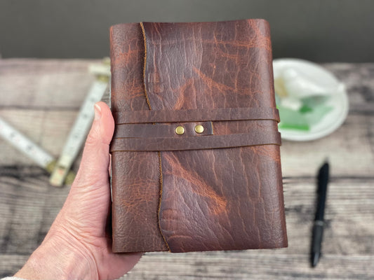 5x7 Blank Bison Leather Journal