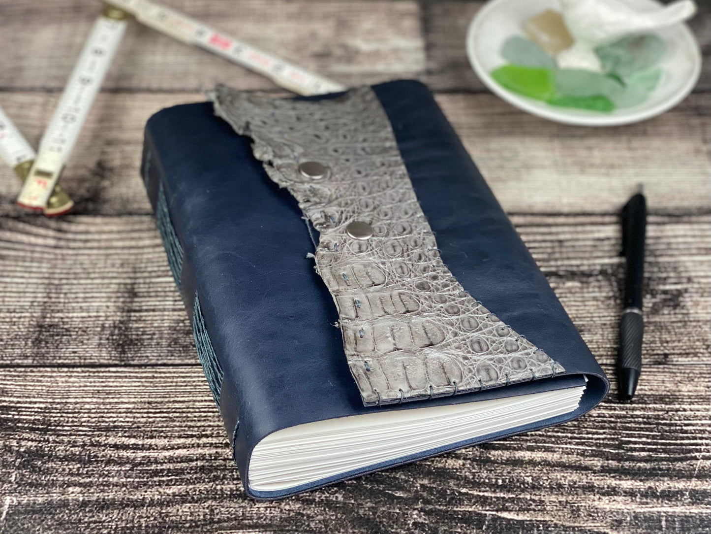 Large Leather Journal - Bison and Caiman