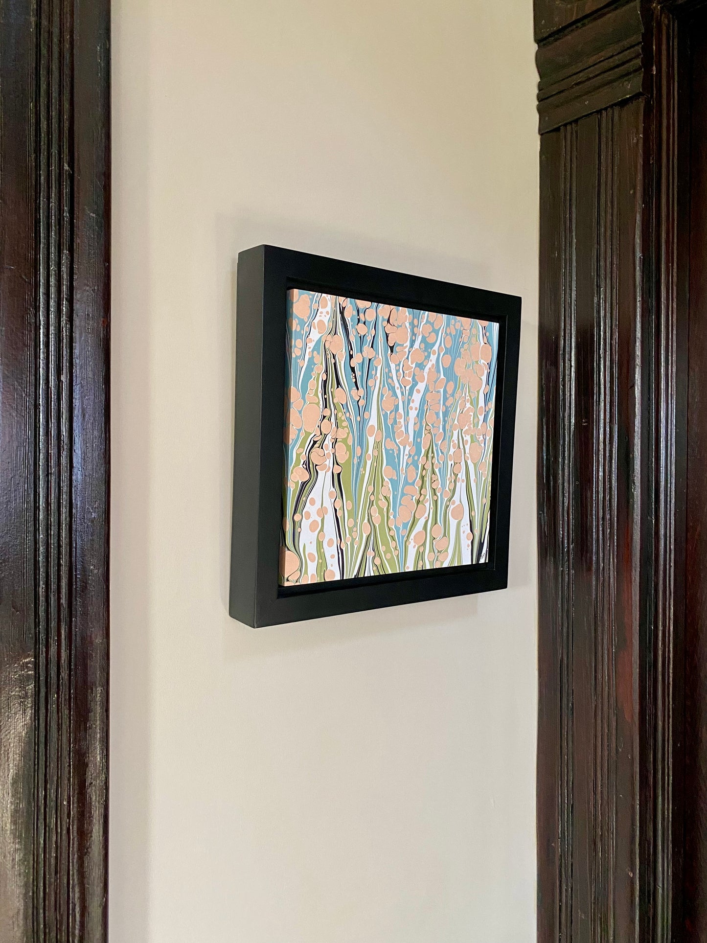 Original Framed Marbled Art, Wall Art