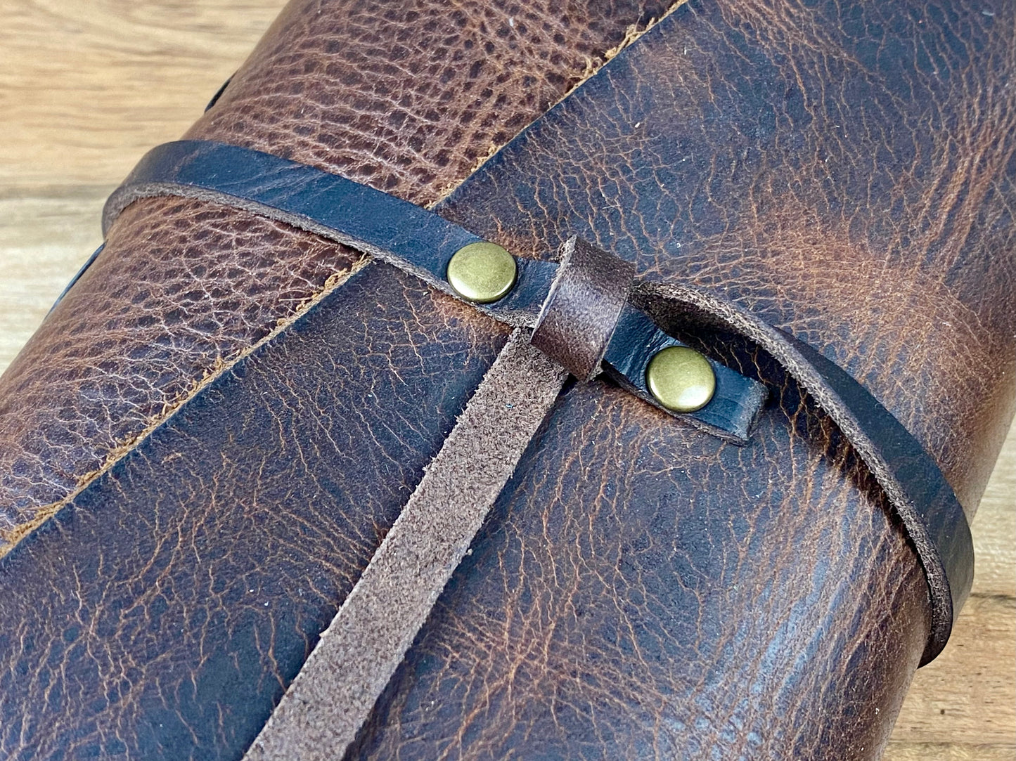 Pocket Refillable Journal in Saddle Brown Leather