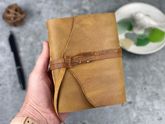 Small Leather Journal - Tuscan Gold