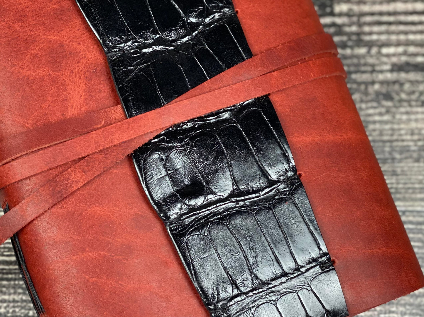 5x7 Leather Journal - Red Bison and Caiman