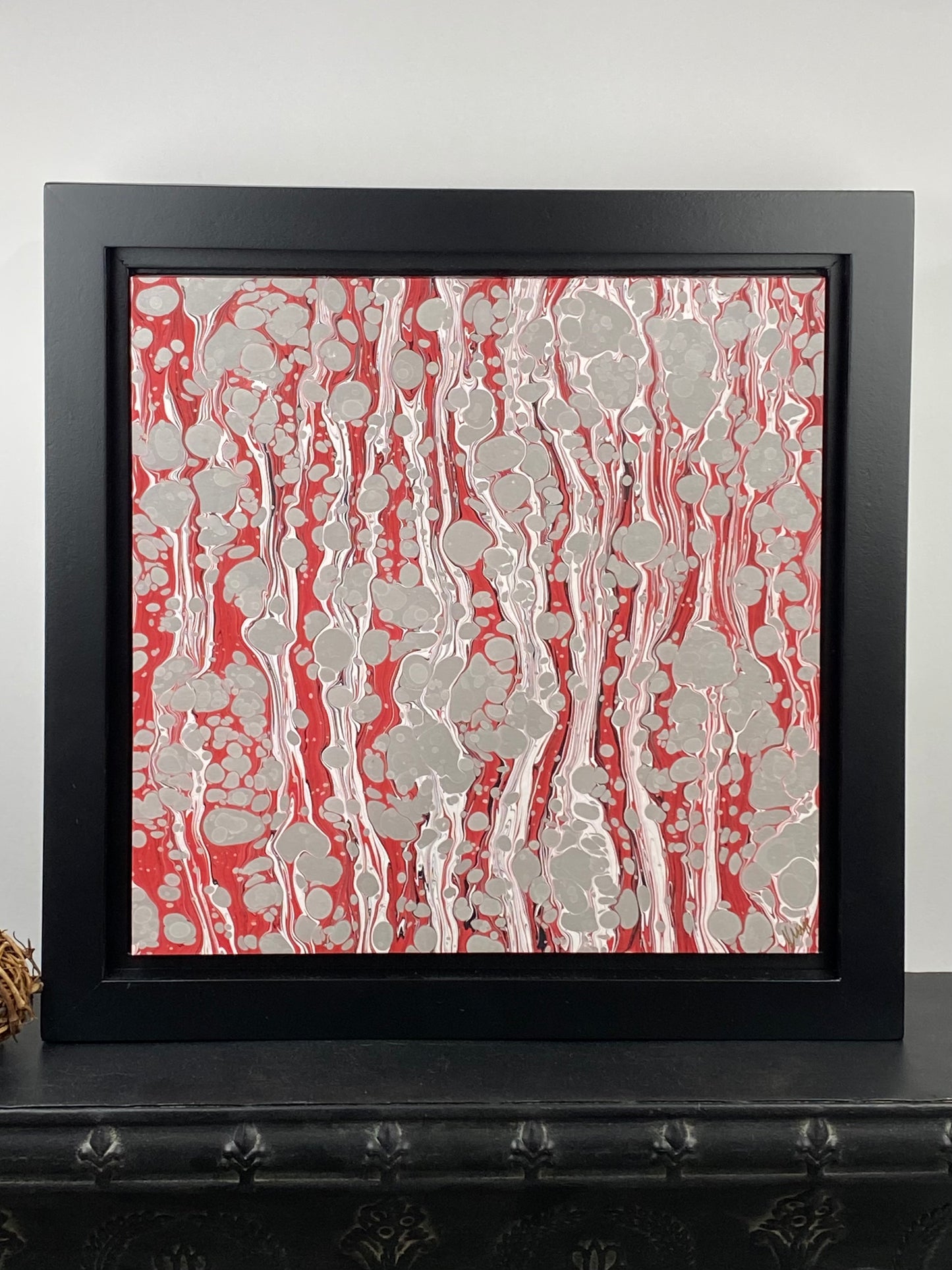 Original Framed Marbled Art, Wall Art
