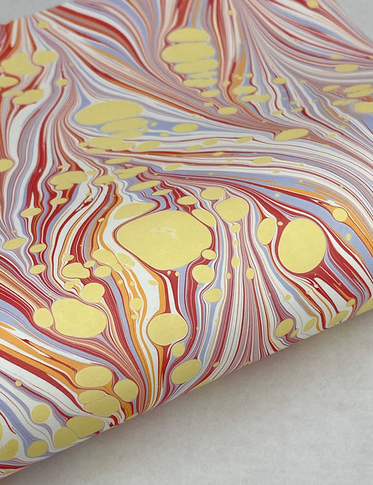 Half-Sheet Hand-Marbled Paper P536H
