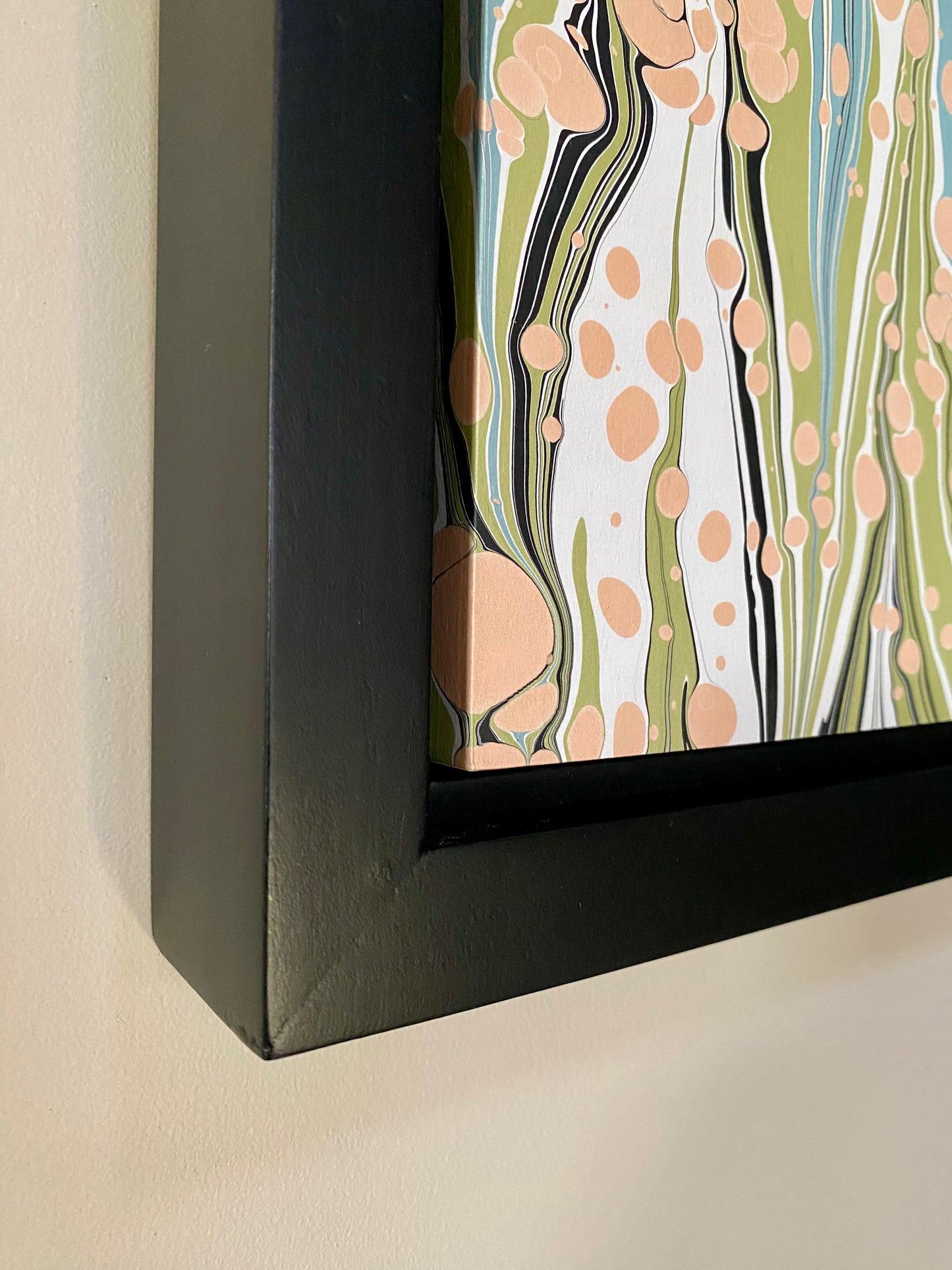 Original Framed Marbled Art, Wall Art