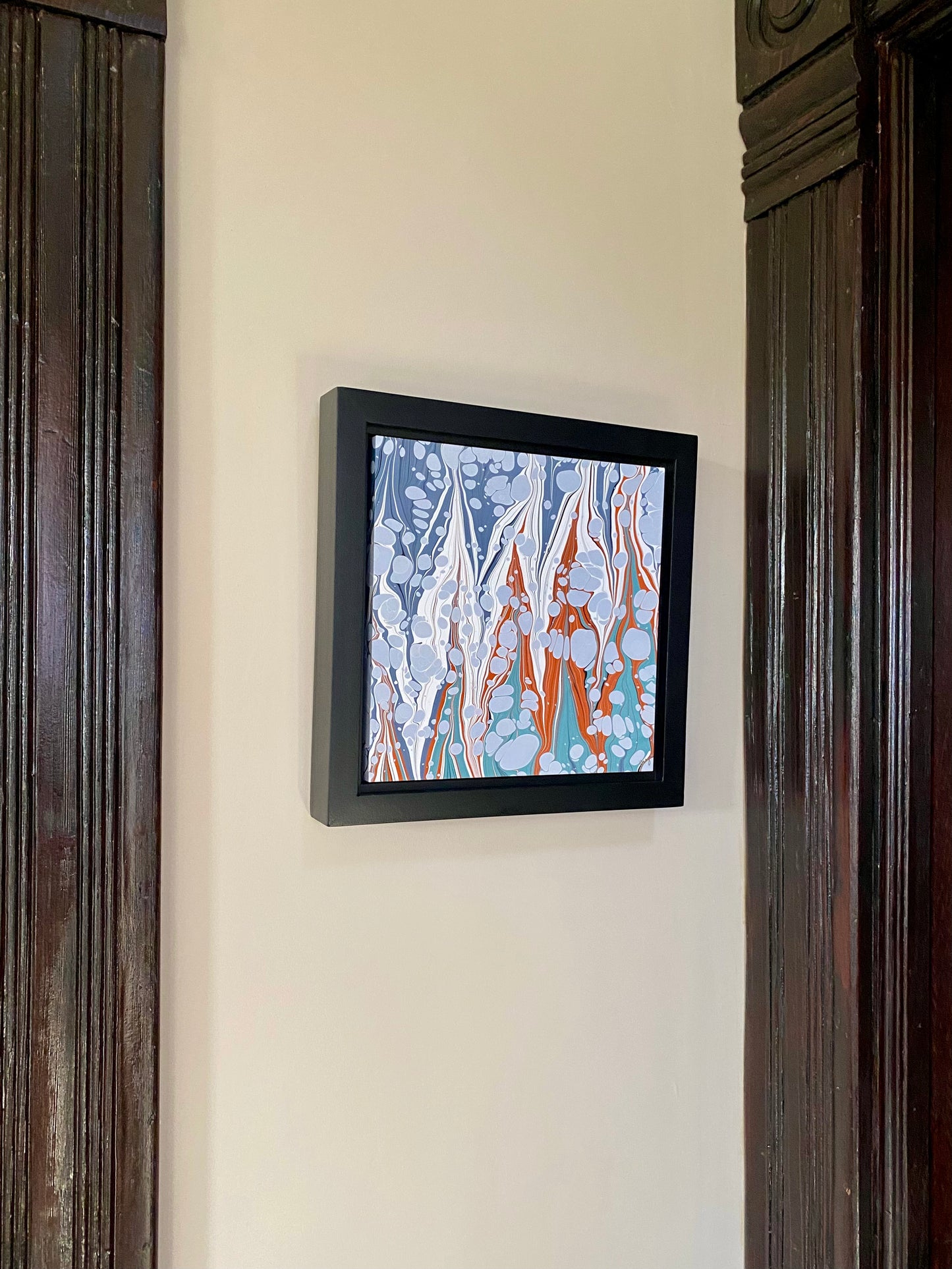 Original Framed Marbled Art, Wall Art