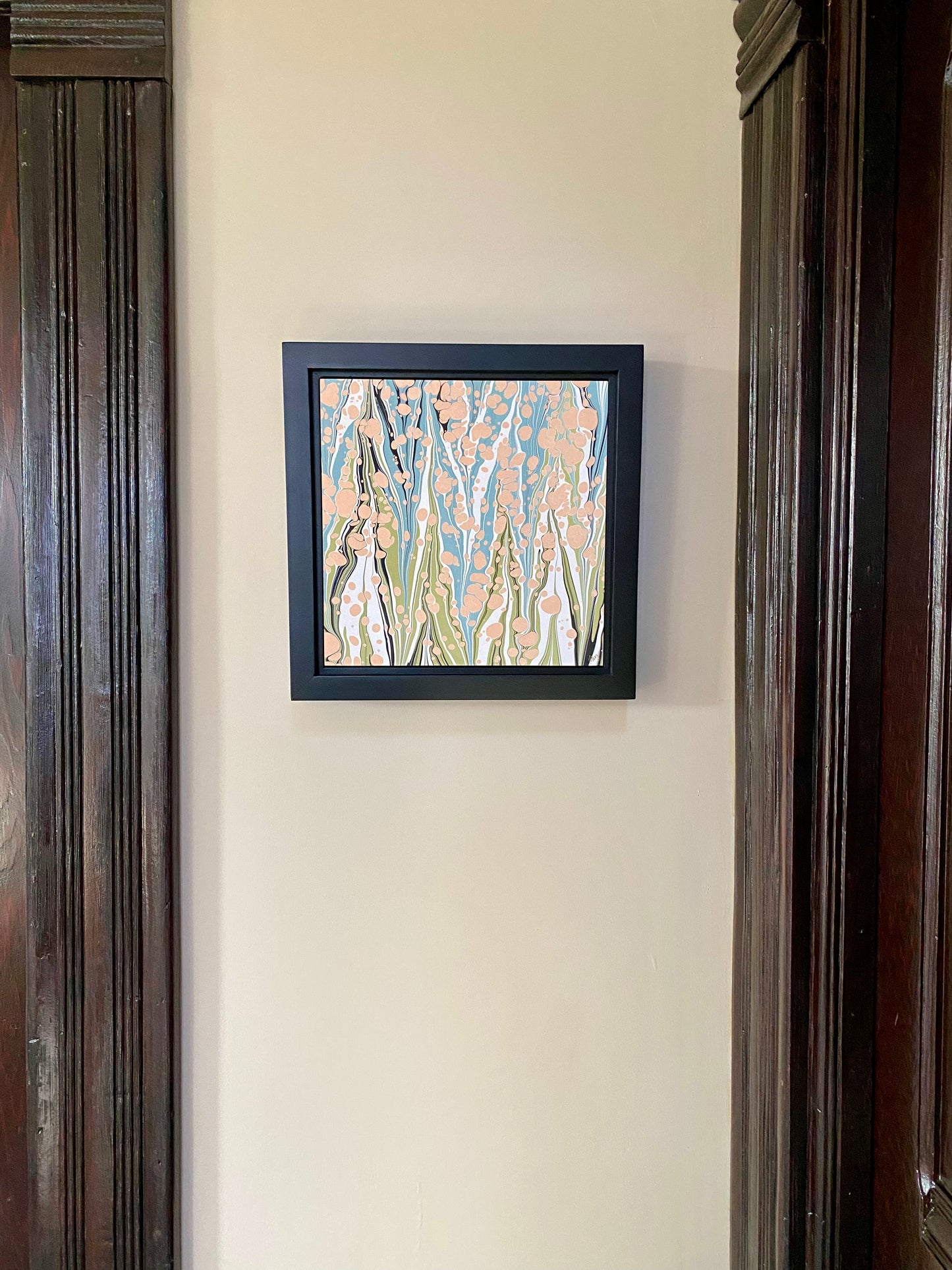 Original Framed Marbled Art, Wall Art