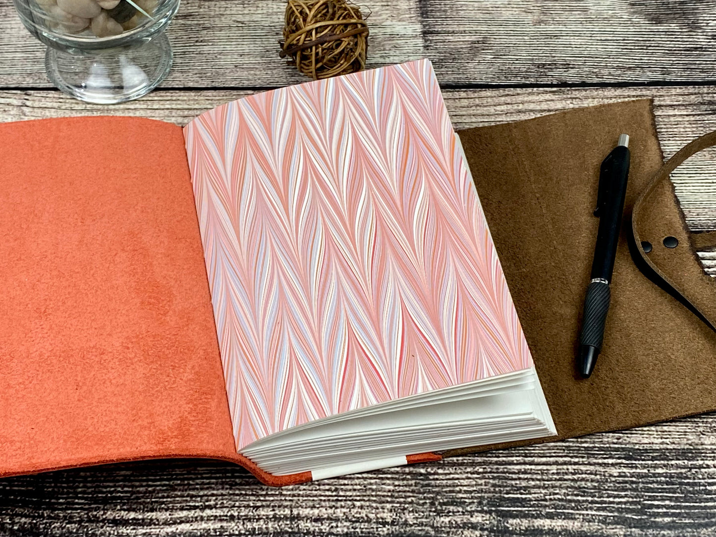 7x5 Sketchbook Journal in Red and Espresso Bison