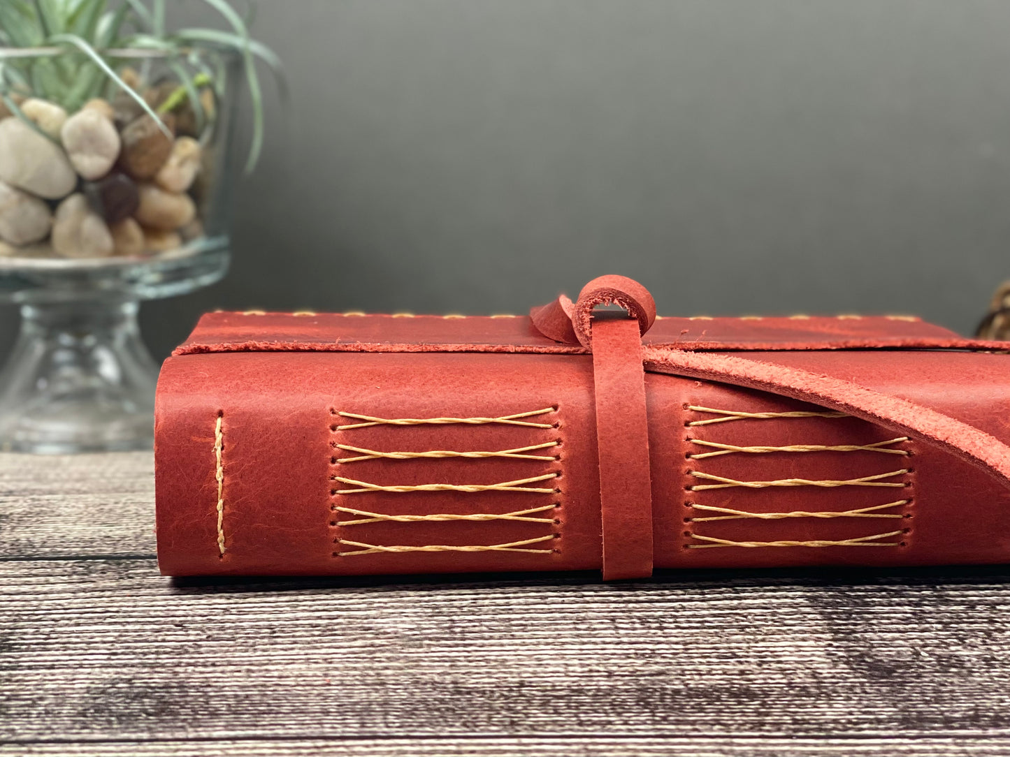 7x5 Sketchbook Journal in Red Bison with pen loop