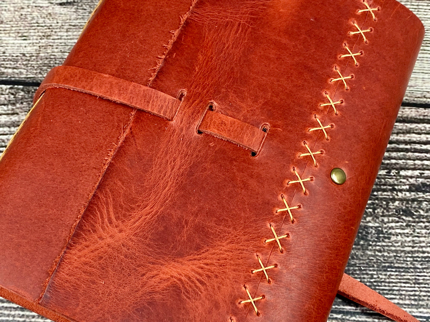 7x5 Sketchbook Journal in Red Bison with pen loop