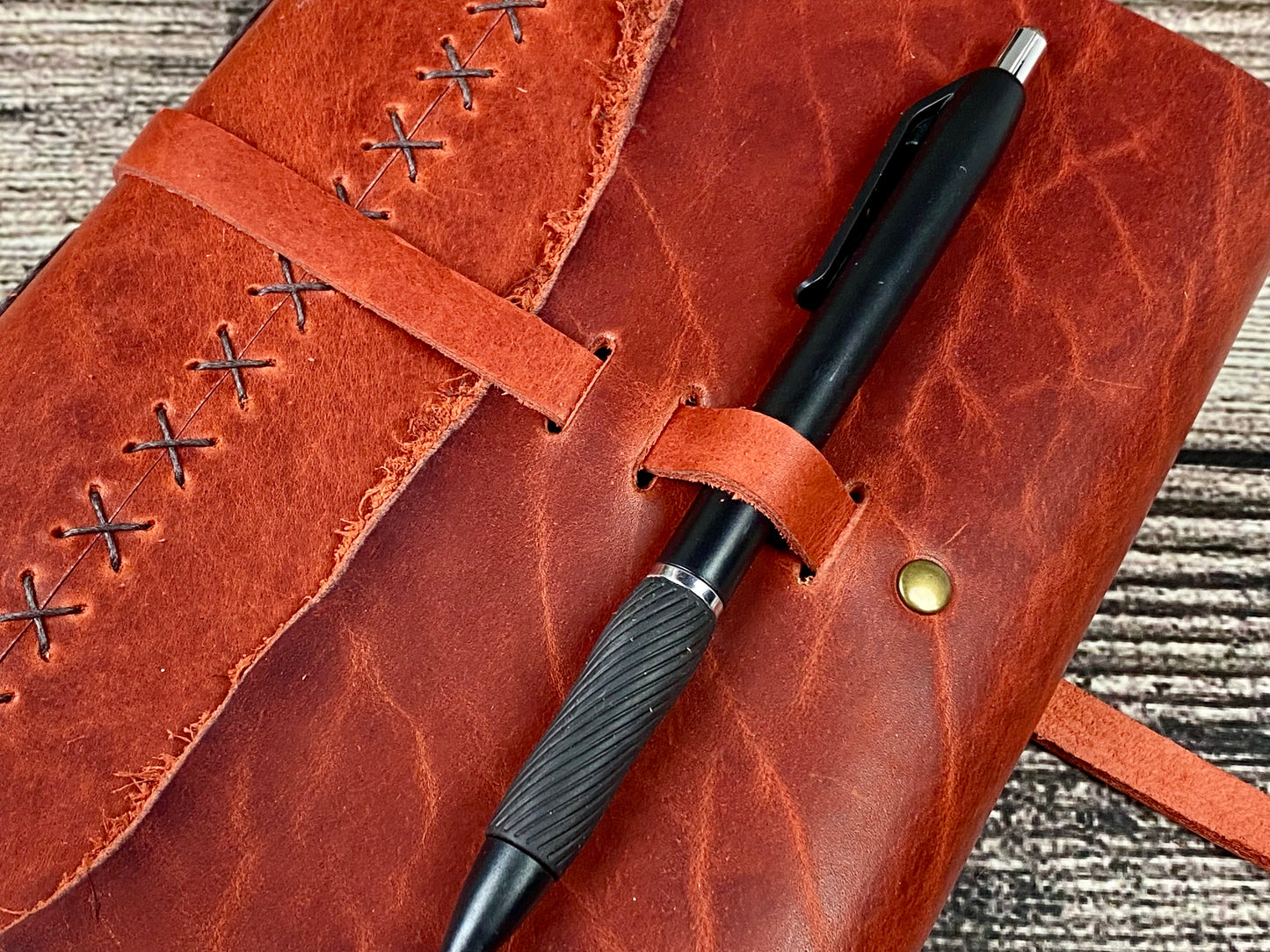 7x5 Leather Sketchbook/Journal - Red Bison
