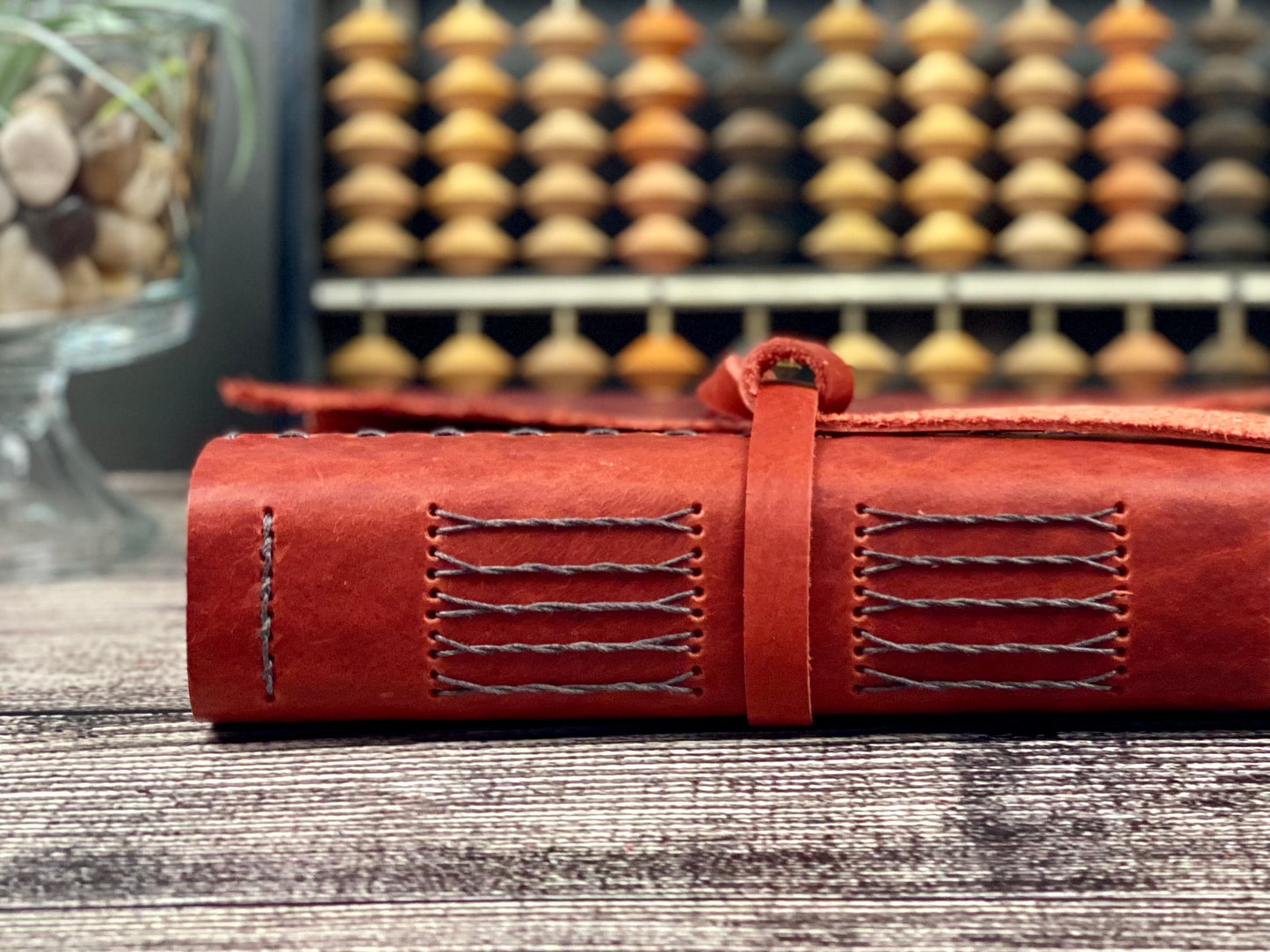 7x5 Leather Sketchbook/Journal - Red Bison