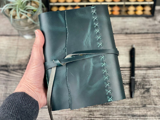 7x5 Sketchbook Journal in Peacock Cowhide