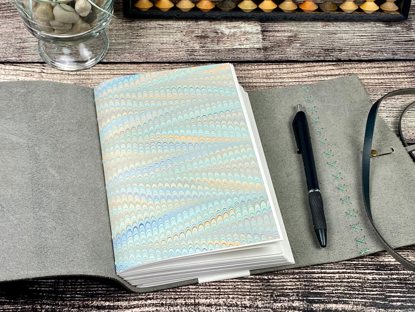 7x5 Sketchbook Journal in Peacock Cowhide