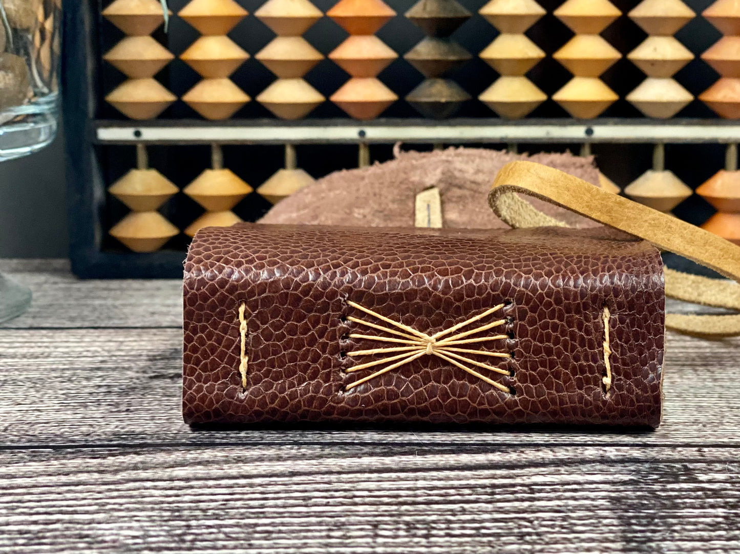 Mini Leather Journal - Chocolate Ostrich