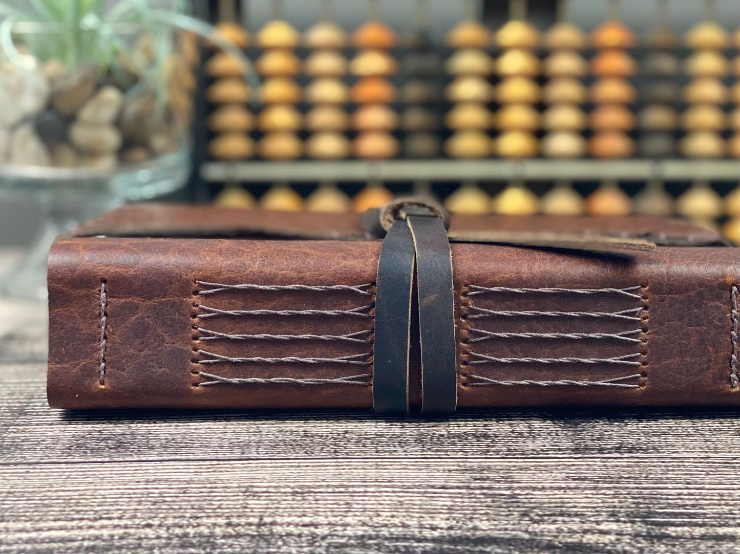 Large Leather Sketchbook/Journal - Bison and Ostrich
