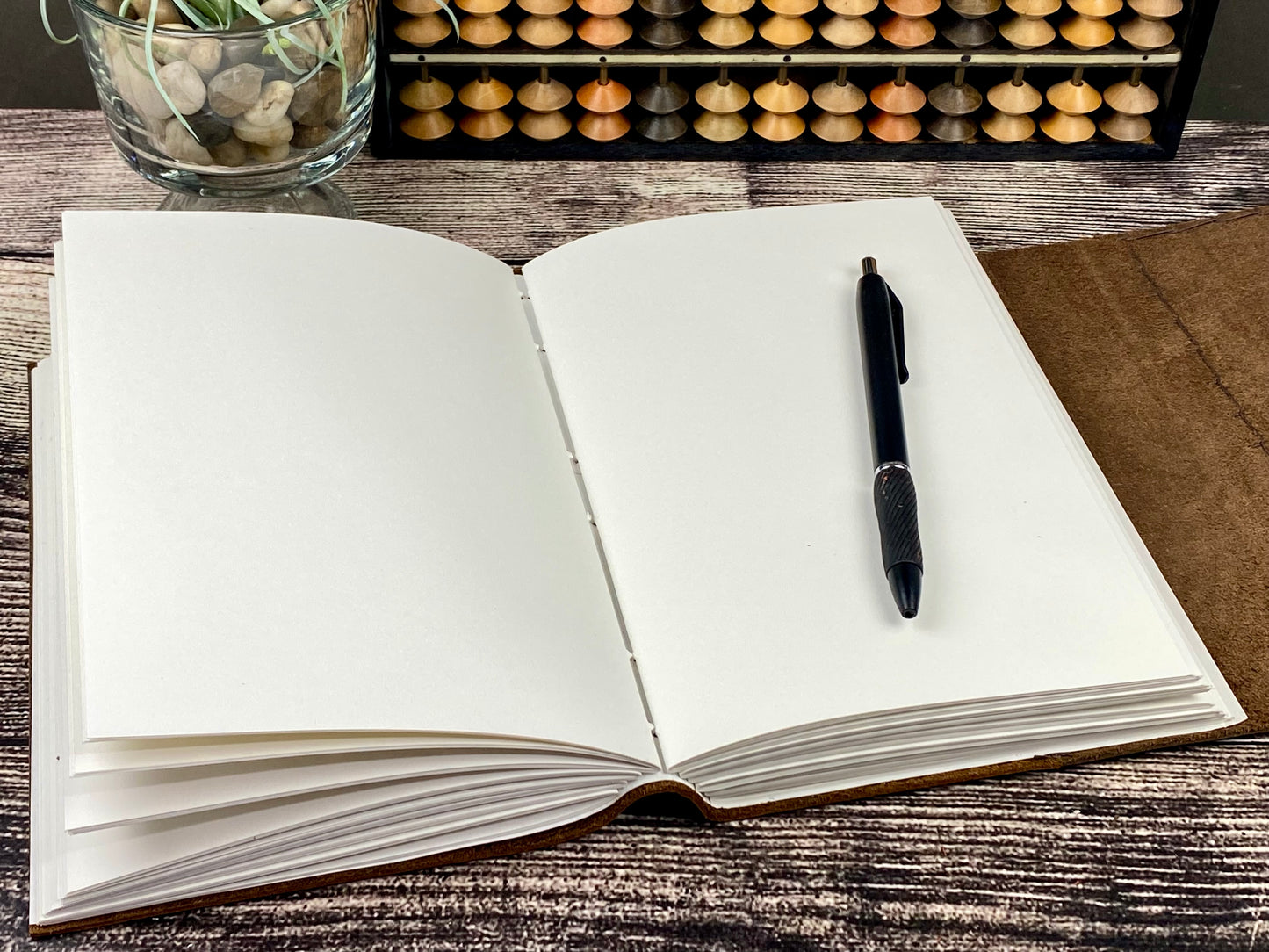 Large Leather Sketchbook/Journal - Bison and Ostrich