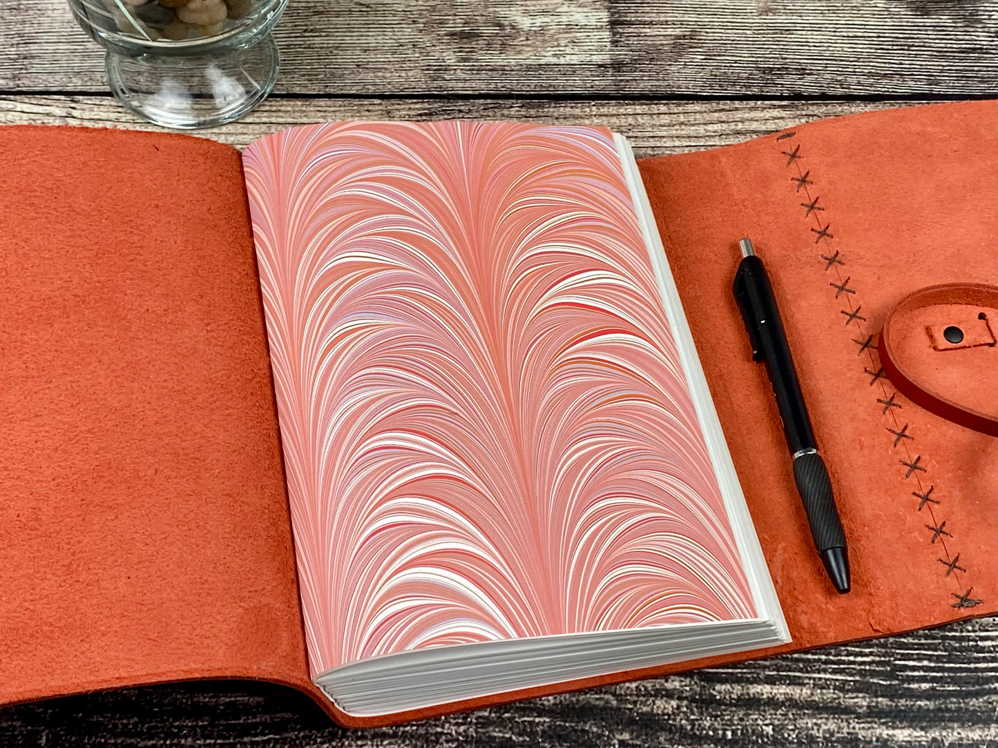 Large Leather Sketchbook/Journal - Red Bison