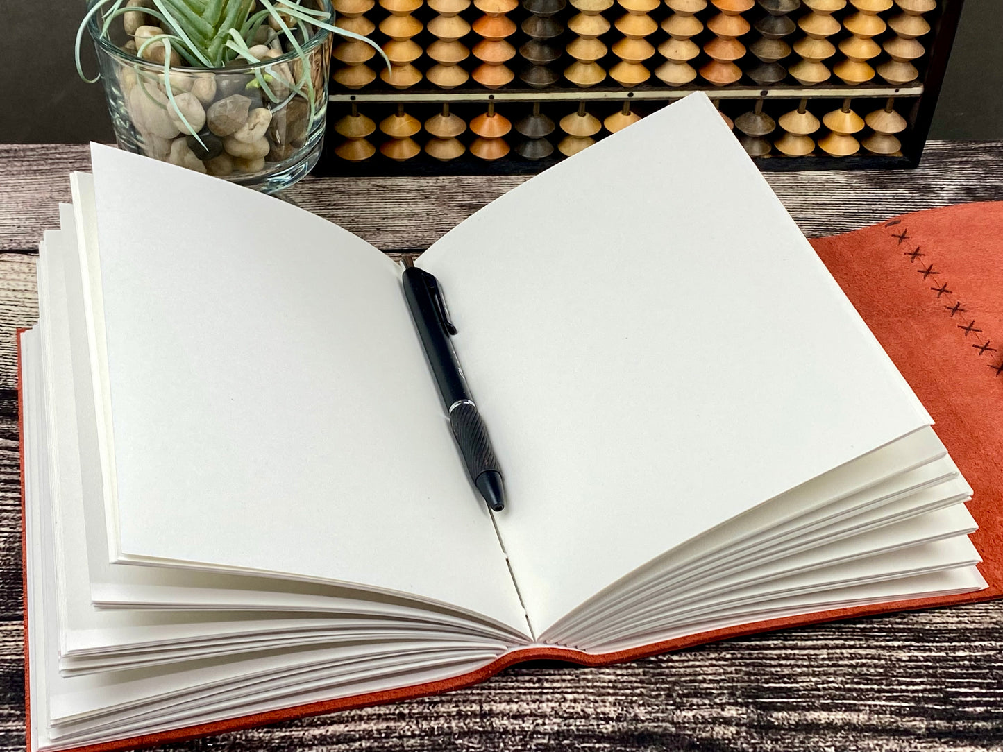 Large Leather Sketchbook/Journal - Red Bison