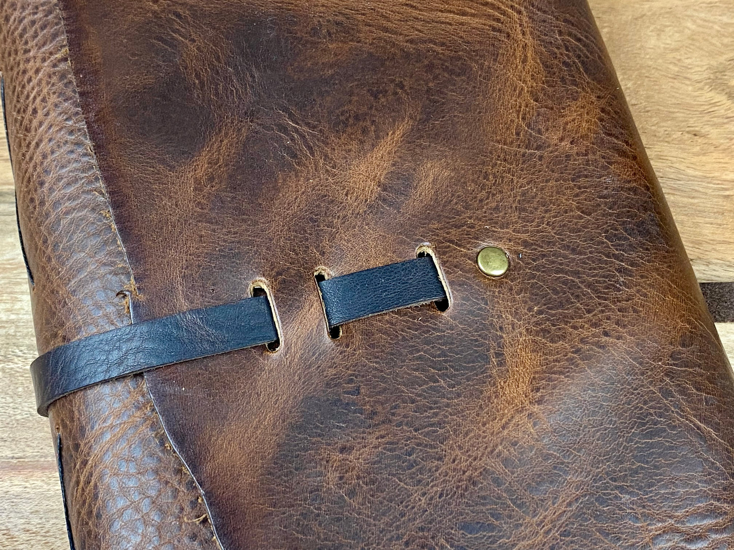 Large Refillable Journal in Saddle Brown Leather