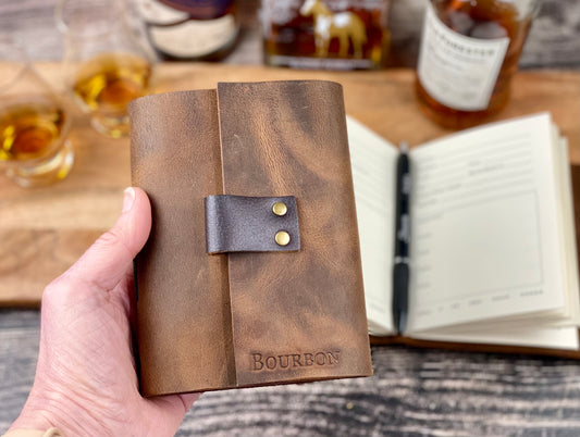 Rustic Whiskey or Bourbon Journal, Leather Notebook