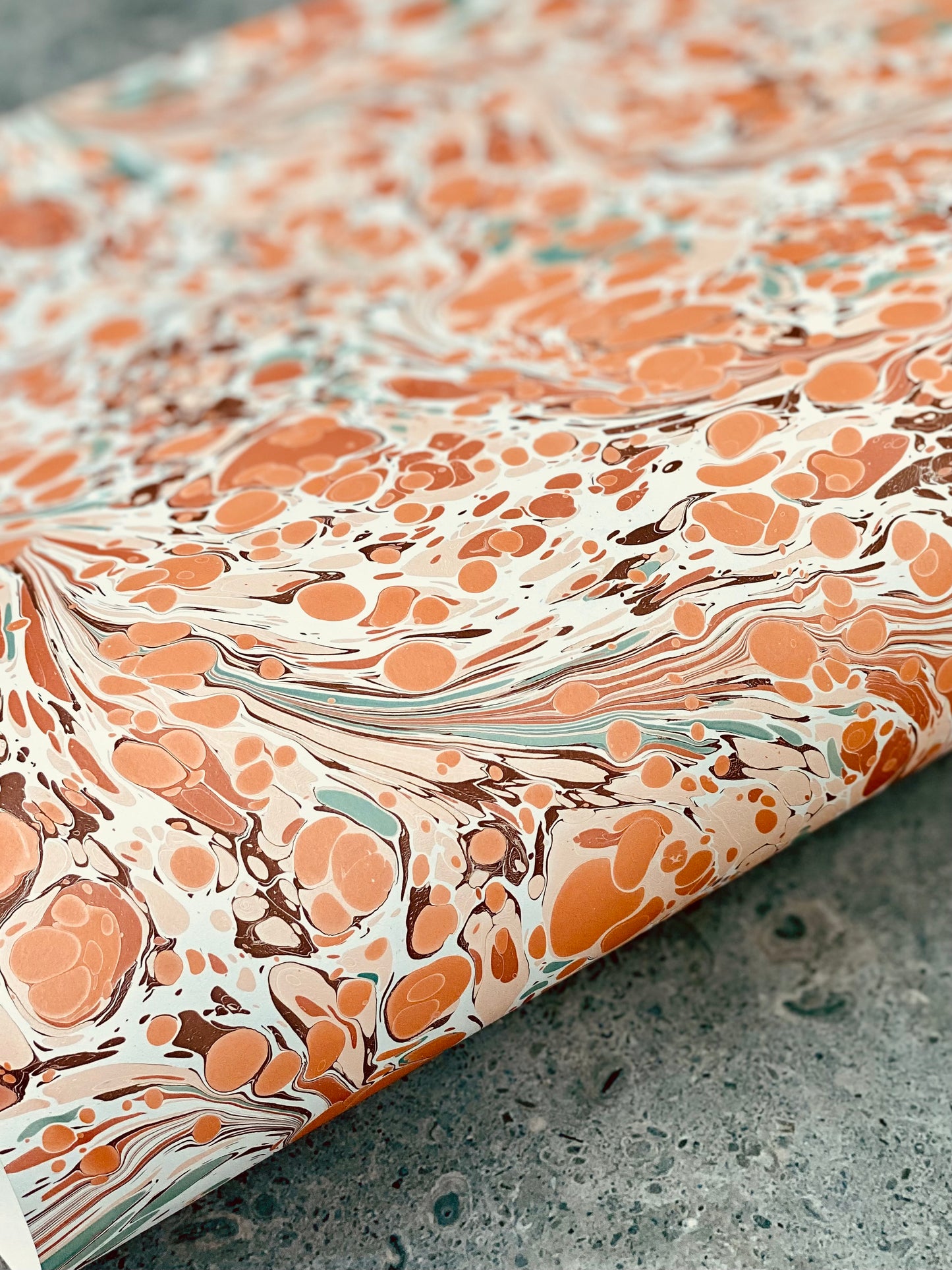 Half-Sheet Hand-Marbled Paper P093H