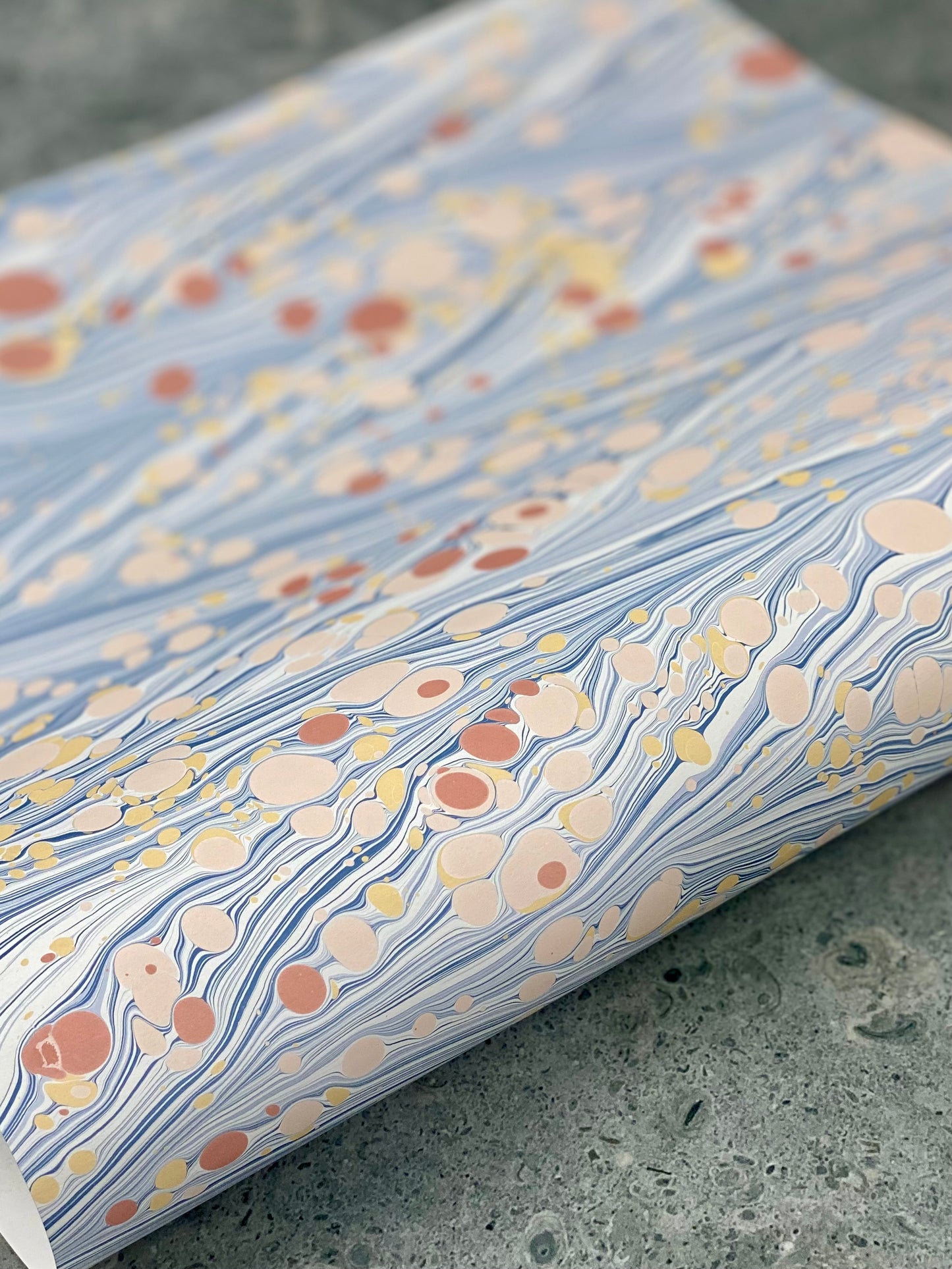 Half-Sheet Hand-Marbled Paper P091H