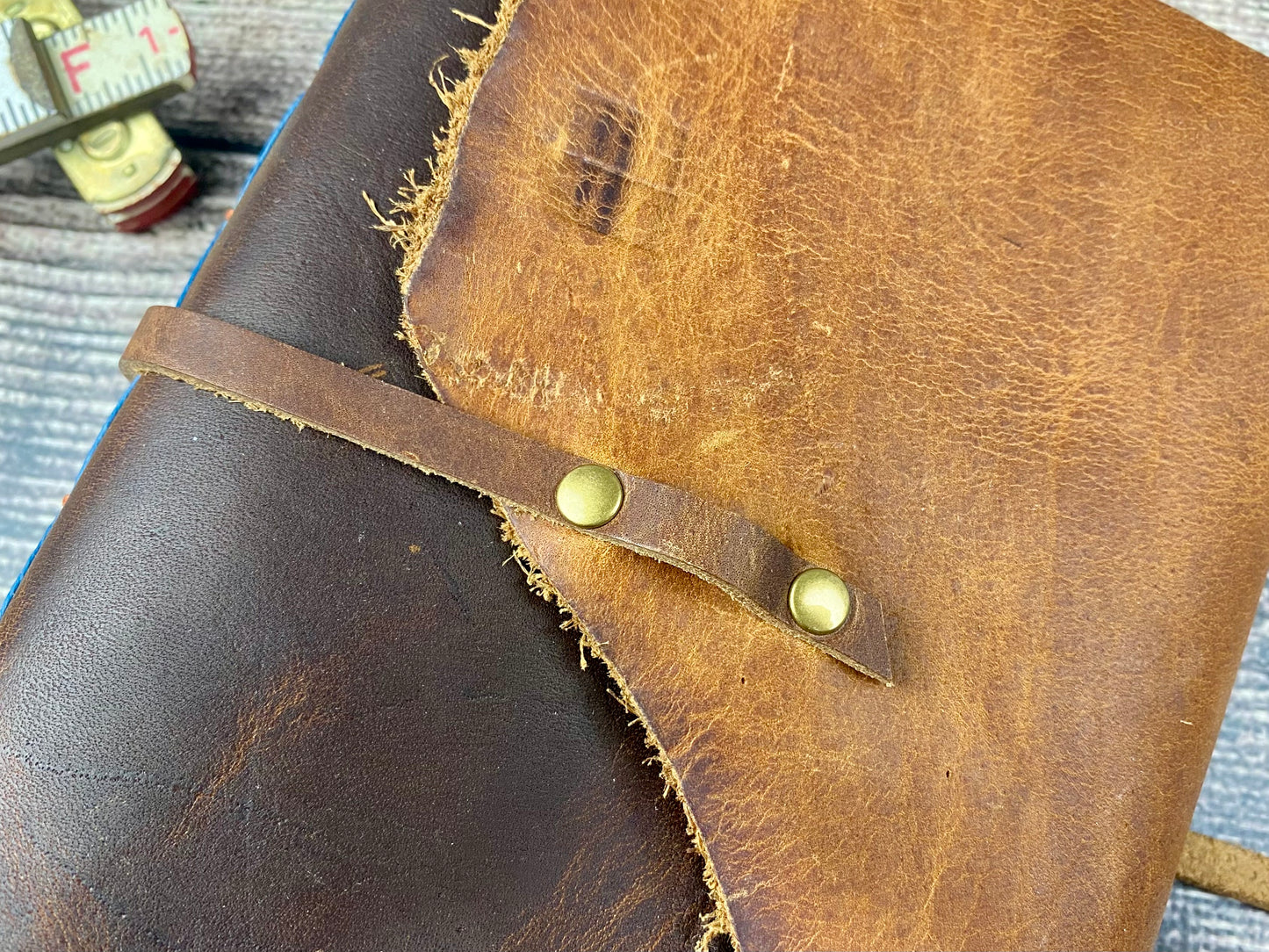 5x7 Leather Journal - Blue Cross