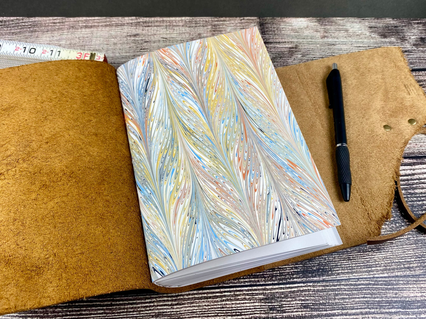 5x7 Leather Journal - Blue Cross