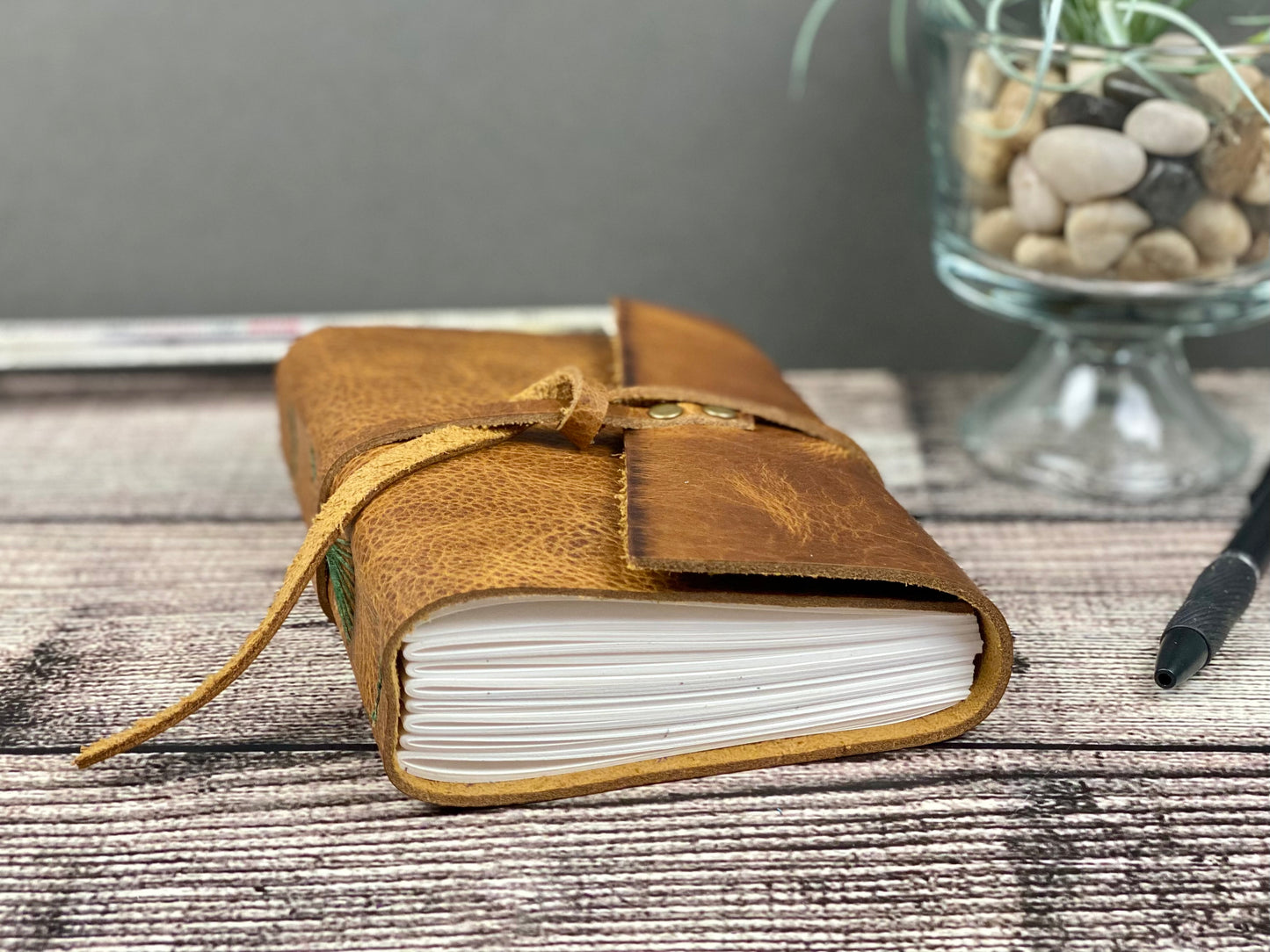 Small Journal - Saddle  Bison Leather