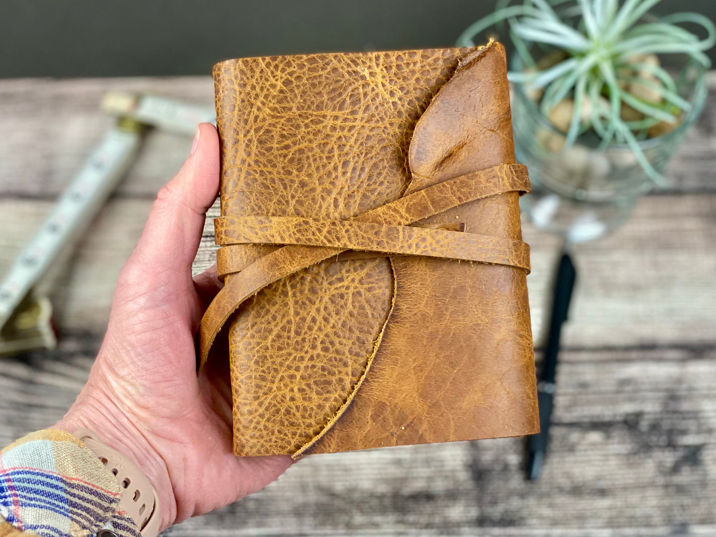 Small Journal - Saddle  Bison Leather