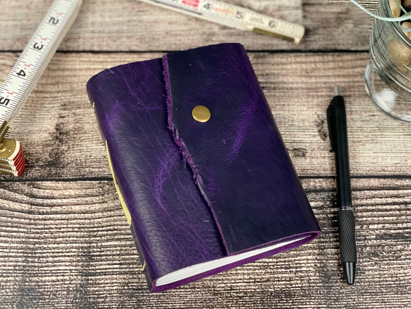 Small Journal - Grape Bison Leather