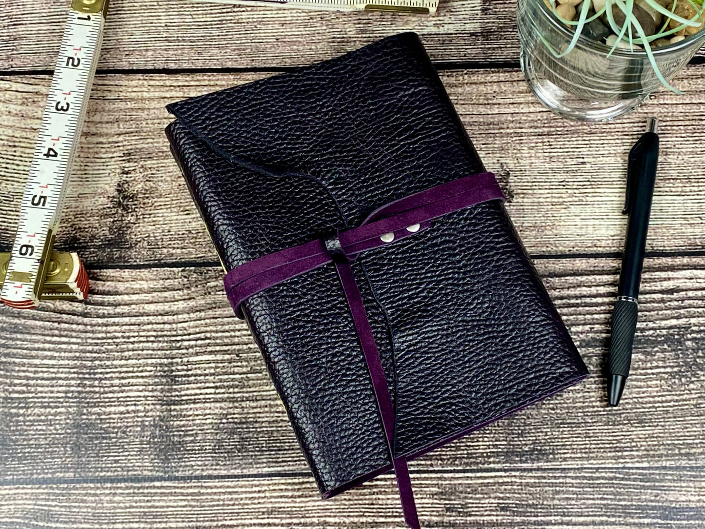 5x7 Lined Journal - Blackberry Leather