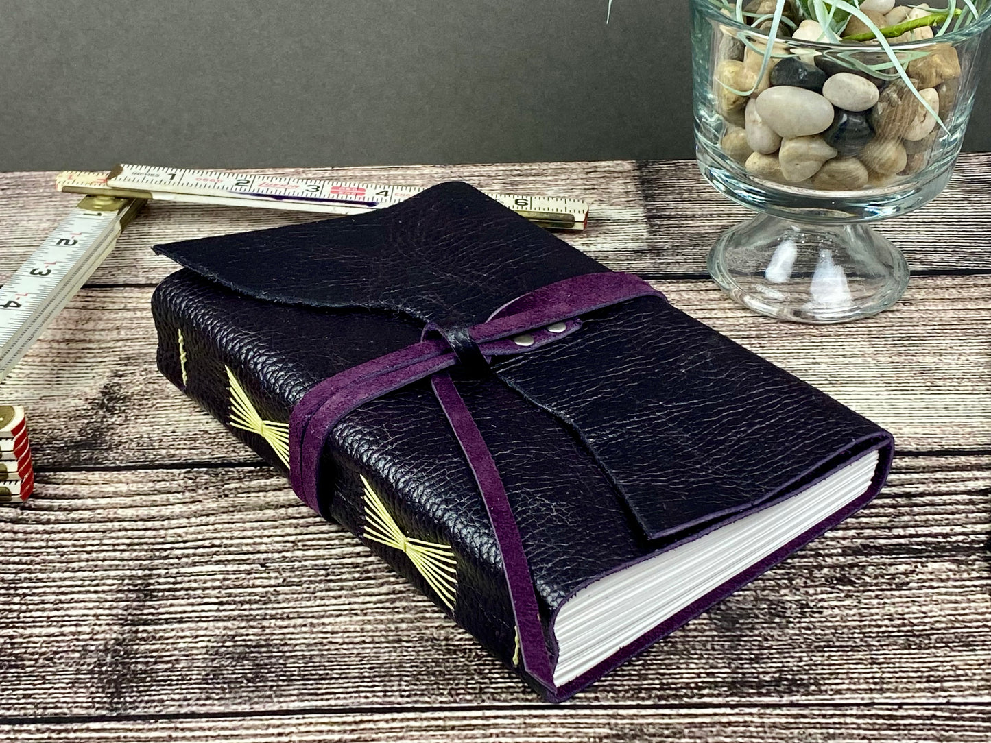 5x7 Lined Journal - Blackberry Leather